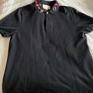 GUCCI Men's Coral Snake Embroidered Polo Shirt RARE